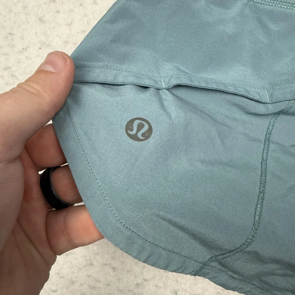 Lululemon Shorts Womens 4 Blue Running Athletic Lined 2.5 Inseam Zip Pocket